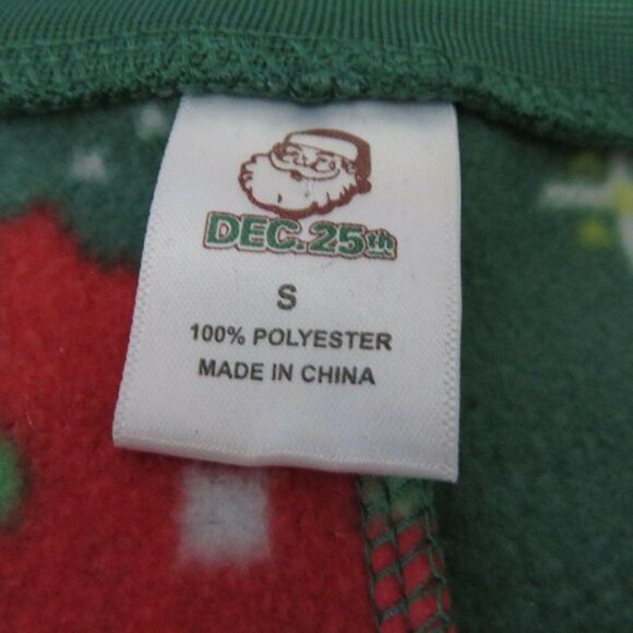 Christmas Union Suit Green Egg Nog Rum One Piece Pajamas Size Small - Picture 8 of 8